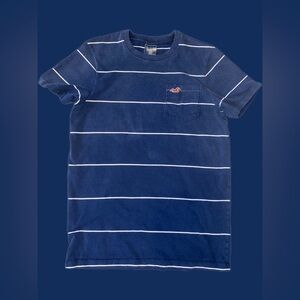 Hollister Y2K Navy Stipes Med Distressed Fade